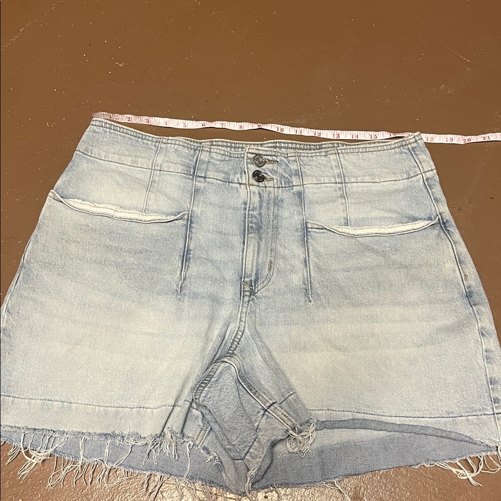 Maurices Light Blue High-Rise Denim Shorts